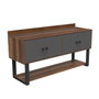 Hanah Home Consola Mn04-Ba, 180x93.2x85 cm, Tablero de Partículas Melaminado, Nogal y Antracita